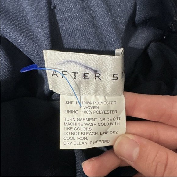 NEW $244 After Six Crepe One Shoulder Draped Trumpet Gown Midnight [ SZ 4 ] Q452 - Picture 14 of 15